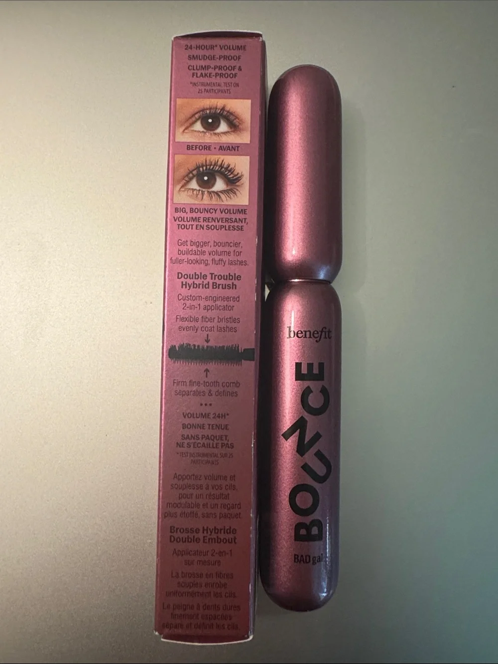 Benefit BADgal BOUCE Mascara — Metallic Pink Tube